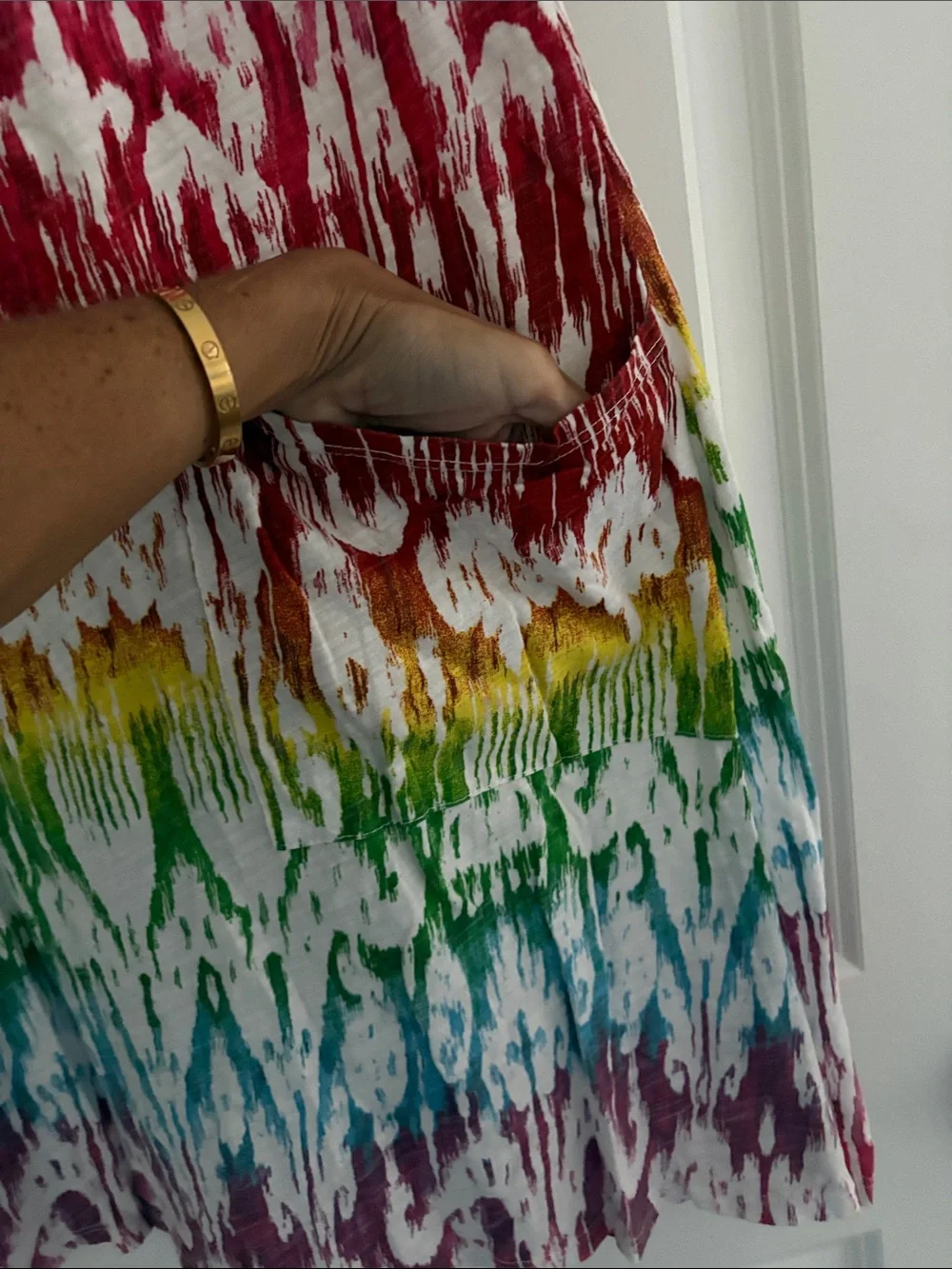 Fresh Produce Rainbow Tie-Dye Tent Dress swim coverup sz S